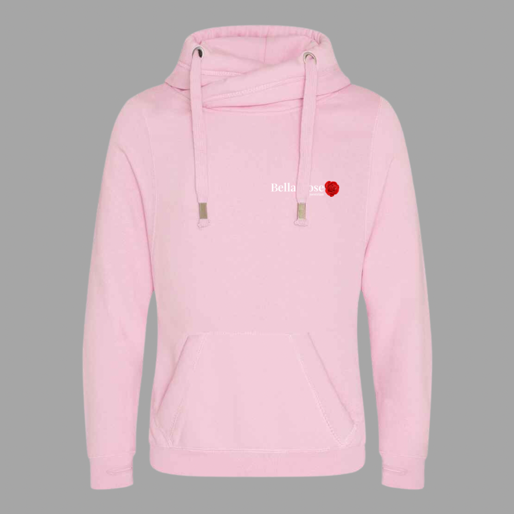 Cross Neck Hoodie Baby Pink