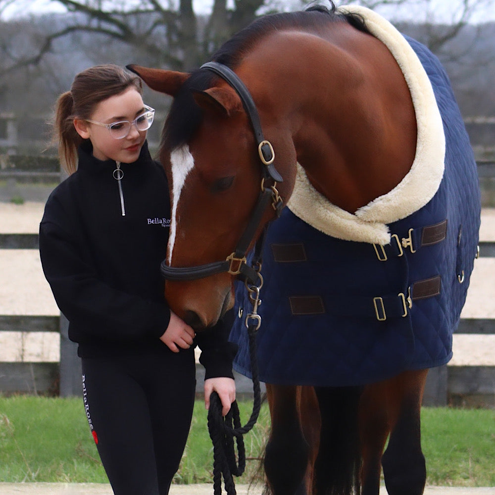 Junior Black Fleece Lined Riding Leggings - Belt Loops