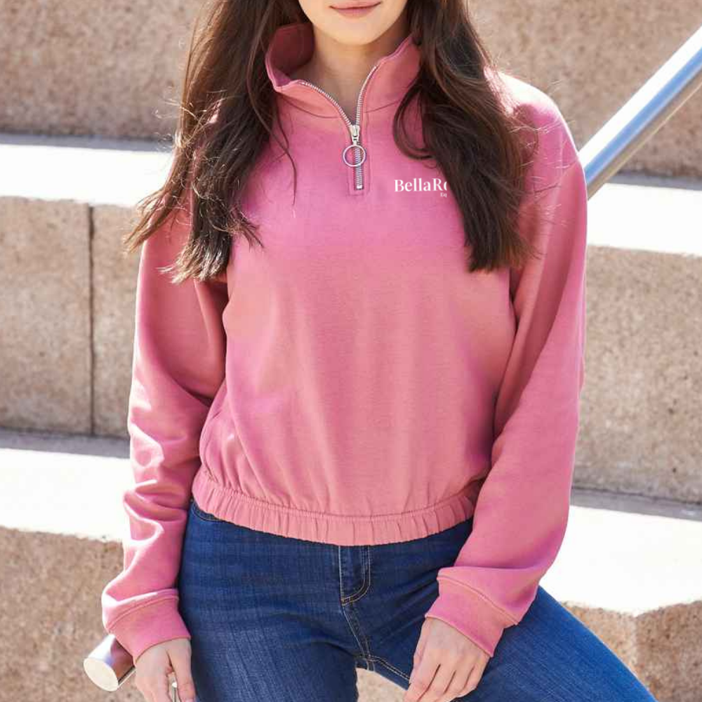 1/4 Zip Cropped Sweatshirt
