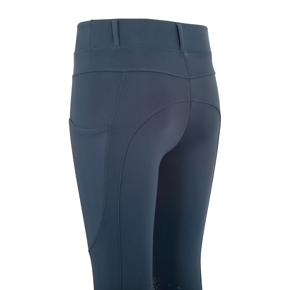 Navy Knee Grip Fleece Lined Riding Leggings - Belt Loops