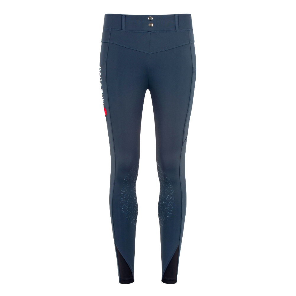 Navy Knee Grip Fleece Lined Riding Leggings - Belt Loops