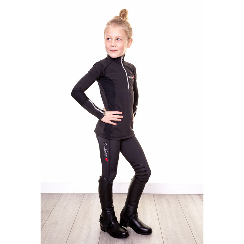Junior Fleece Lined Black Riding Leggings