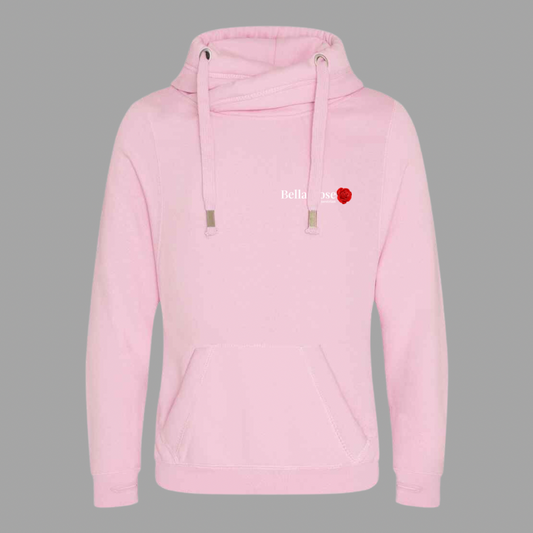 Cross Neck Hoodie Baby Pink