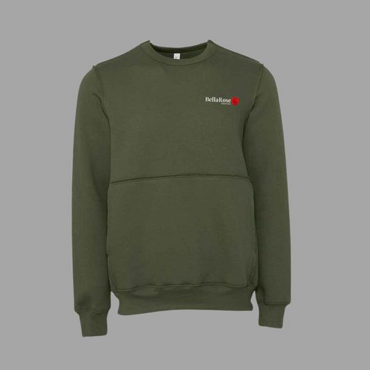 Khaki Raw Crew Neck Pullover
