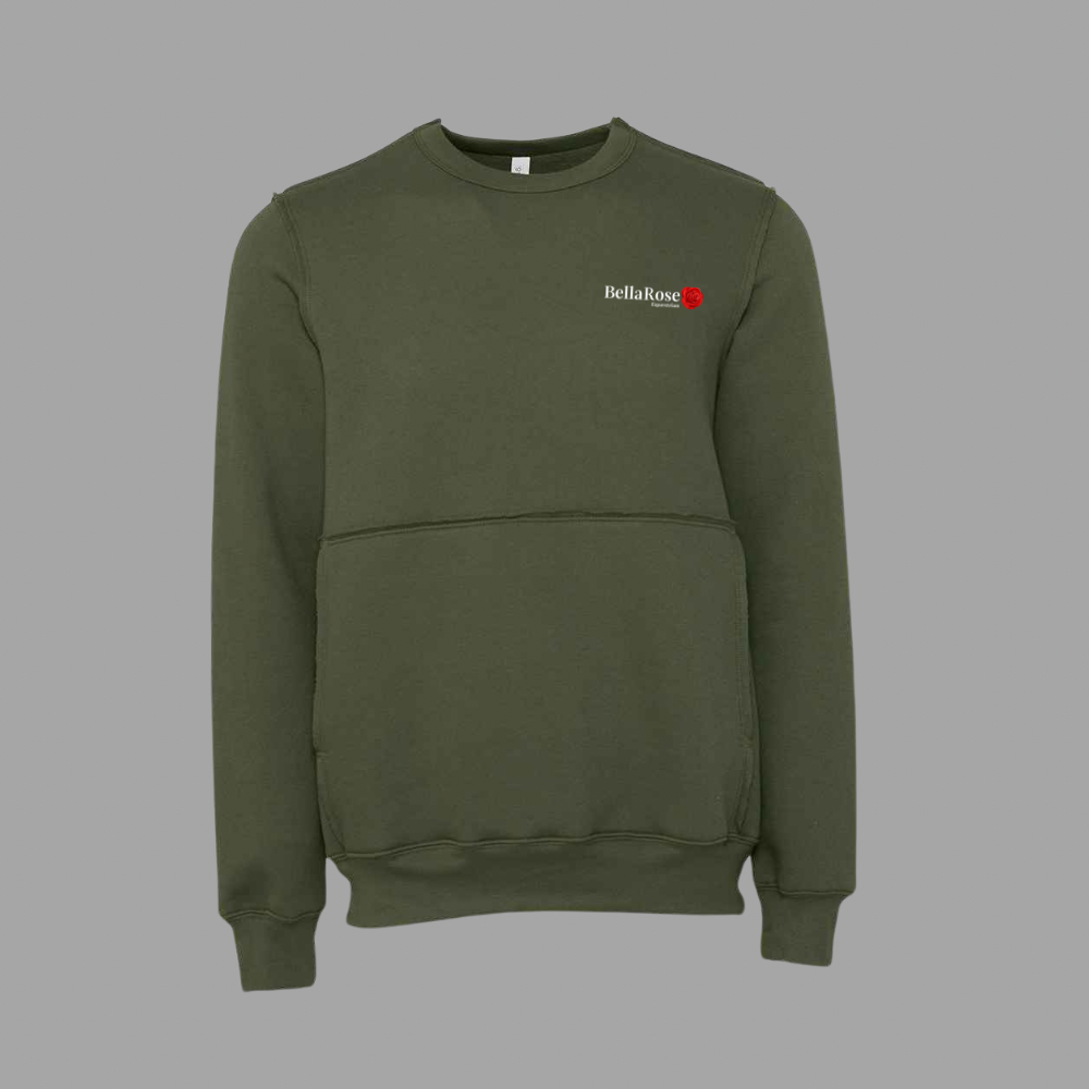 Khaki Raw Crew Neck Pullover