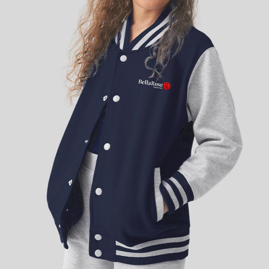 Bella Rose Junior Navy/Heather Kids Varsity Jacket 
