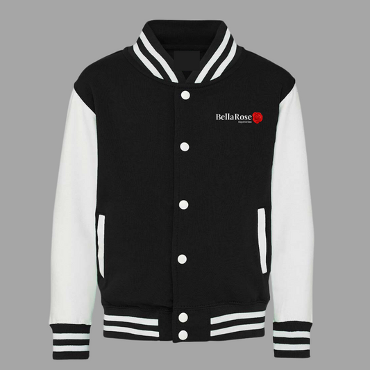 Junior Black/White Kids Varsity Jacket
