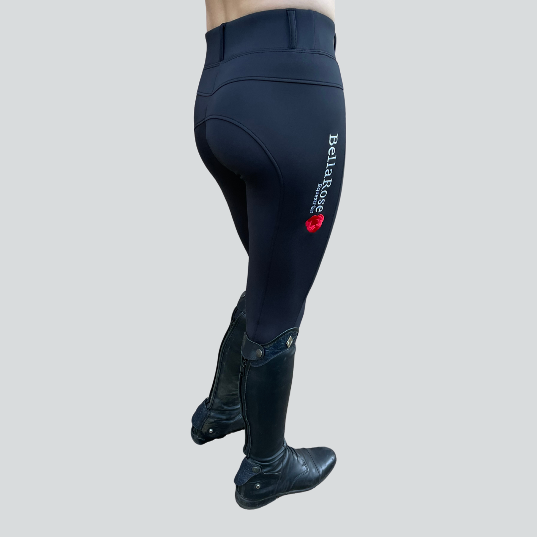 Black Knee Grip Riding Leggings - Belt Loops