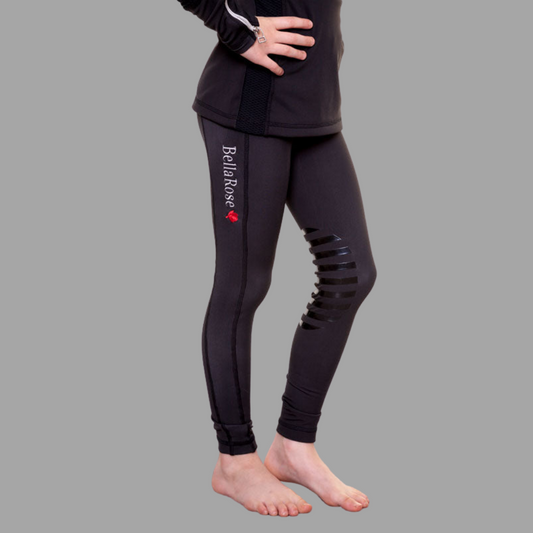 Junior Fleece Lined Black Riding Leggings
