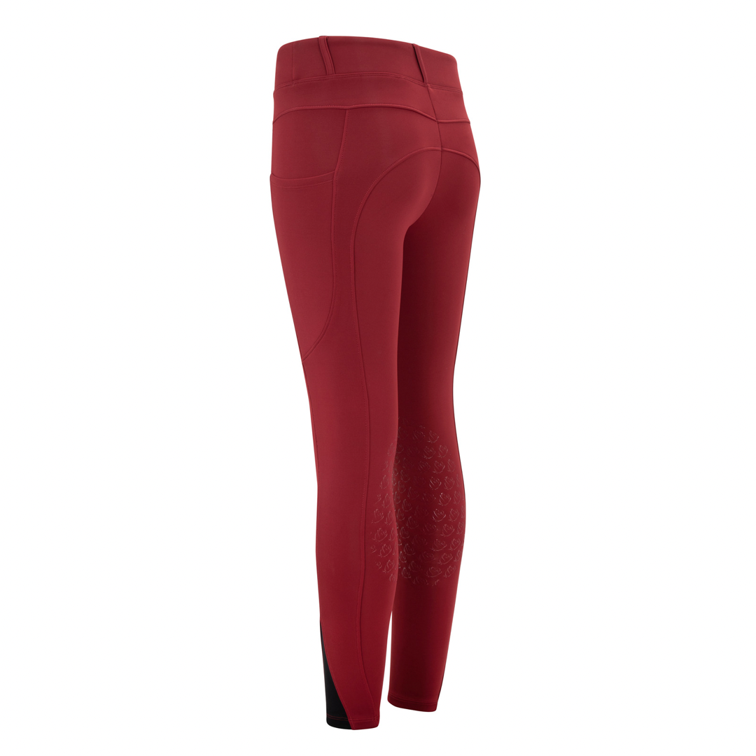 Junior Burgundy Fleece Lined Riding Leggings - Belt Loops