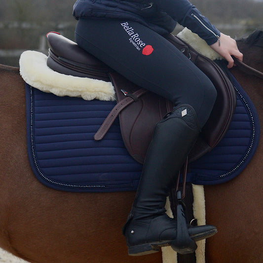 Junior Navy Fleece Lined Riding Leggings - Belt Loops