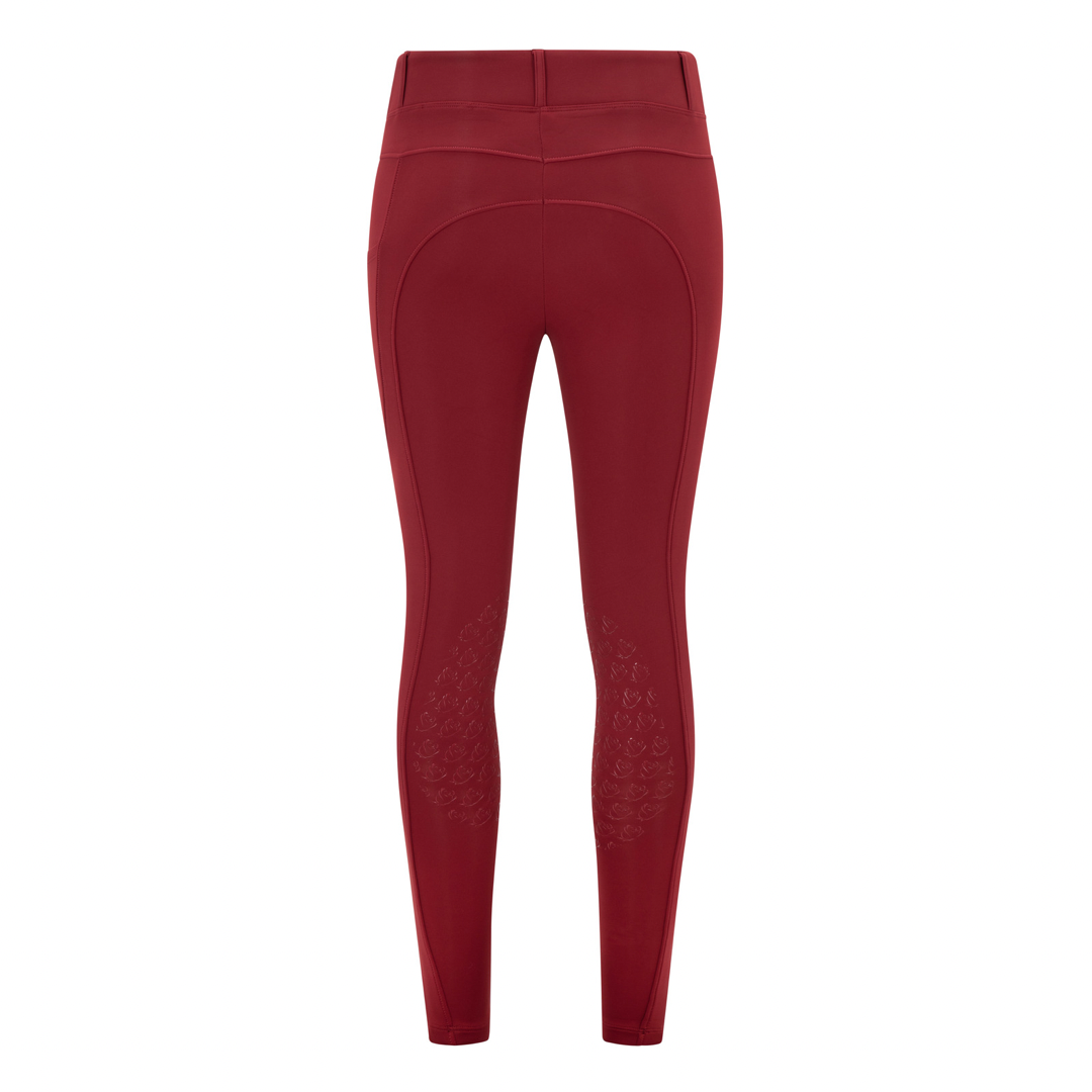 Junior Burgundy Fleece Lined Riding Leggings - Belt Loops