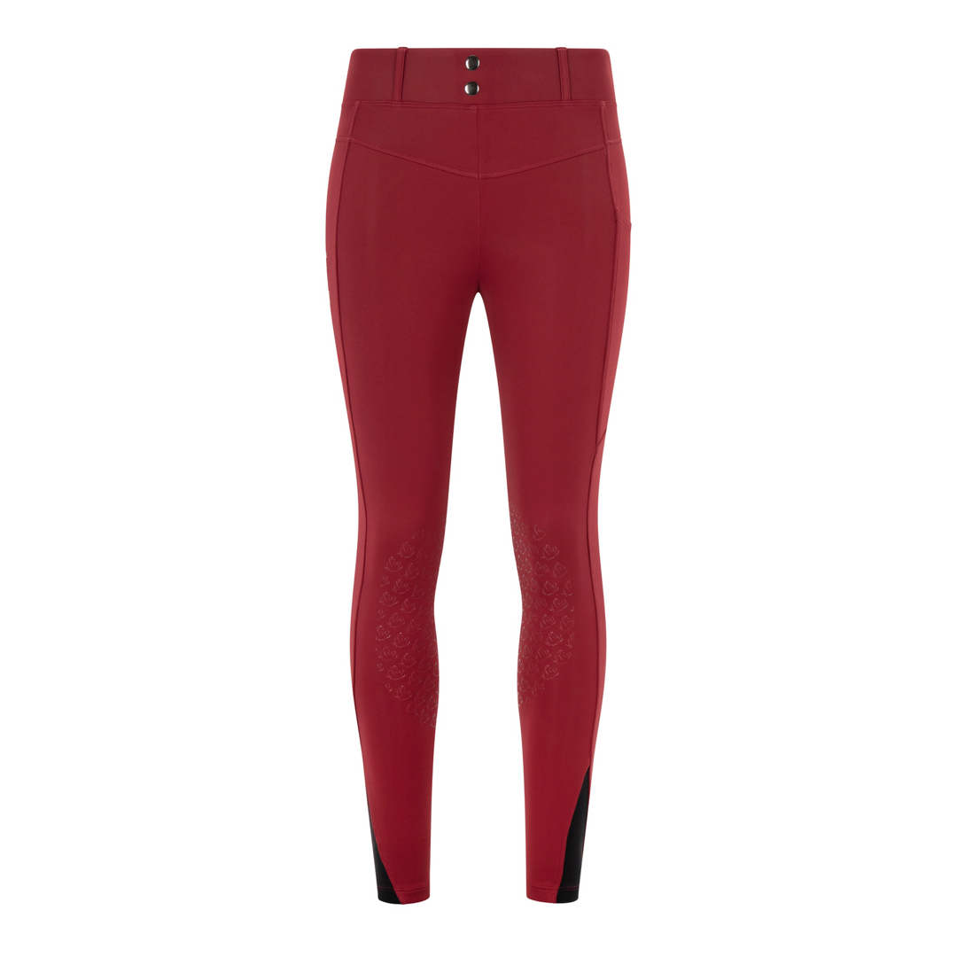 Junior Burgundy Fleece Lined Riding Leggings - Belt Loops